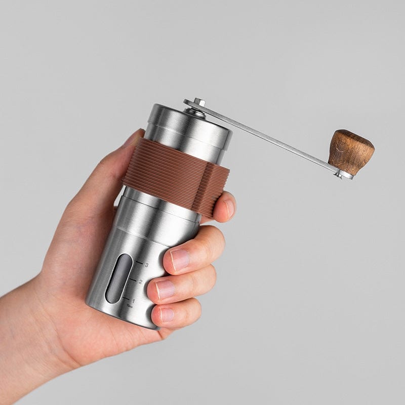 Edelstahl-Handkaffeemühle mit verstellbarem Mahlgrad
