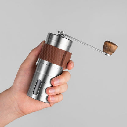 Edelstahl-Handkaffeemühle mit verstellbarem Mahlgrad