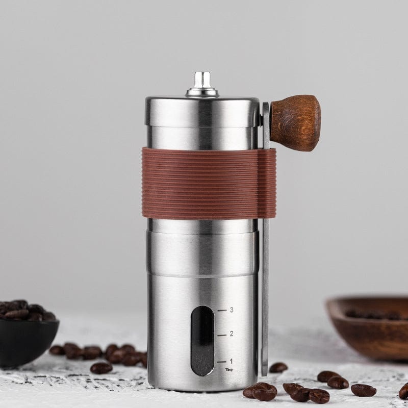 Edelstahl-Handkaffeemühle mit verstellbarem Mahlgrad