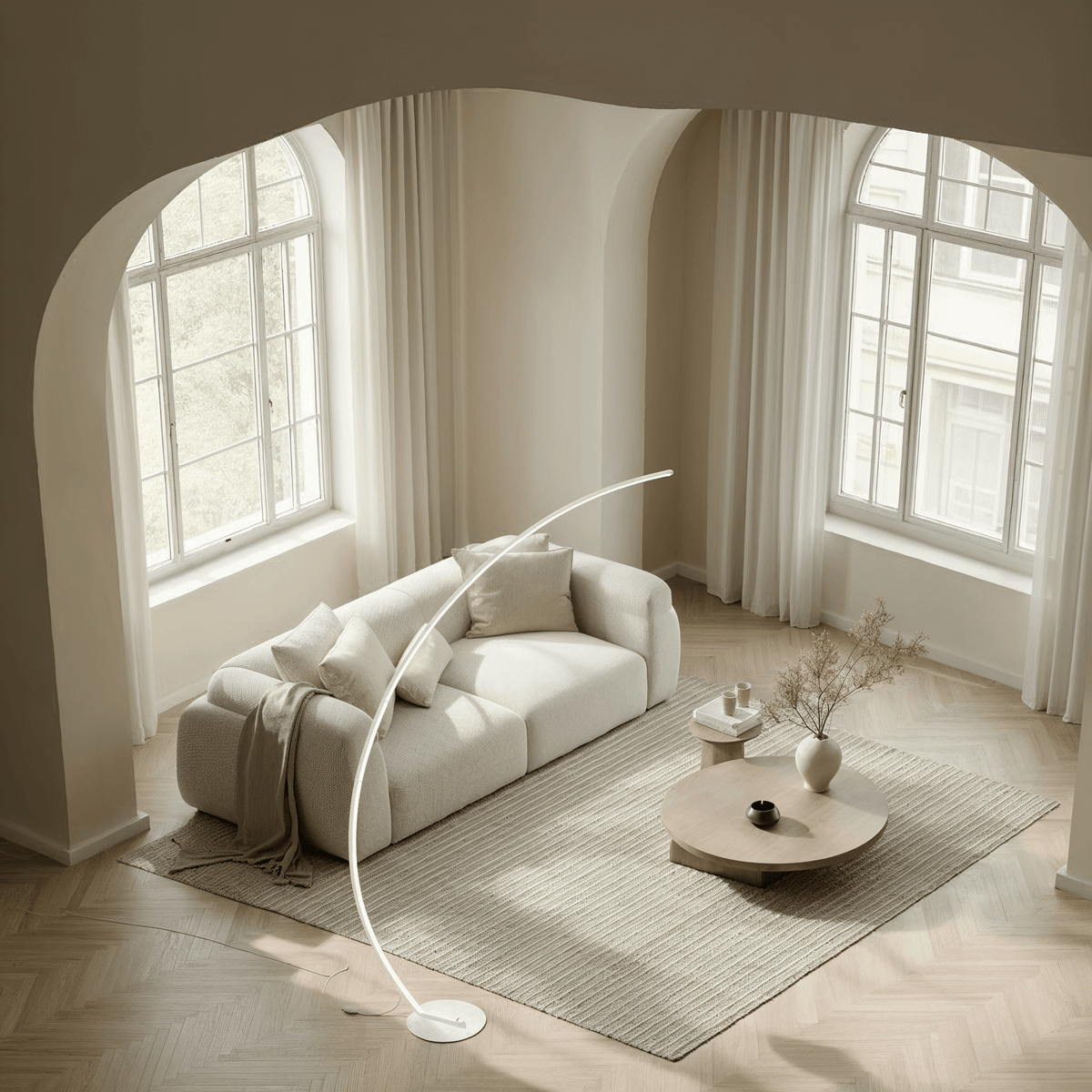 Dimmbare LED-Bogenlampe 170 cm mit Fußschalter
