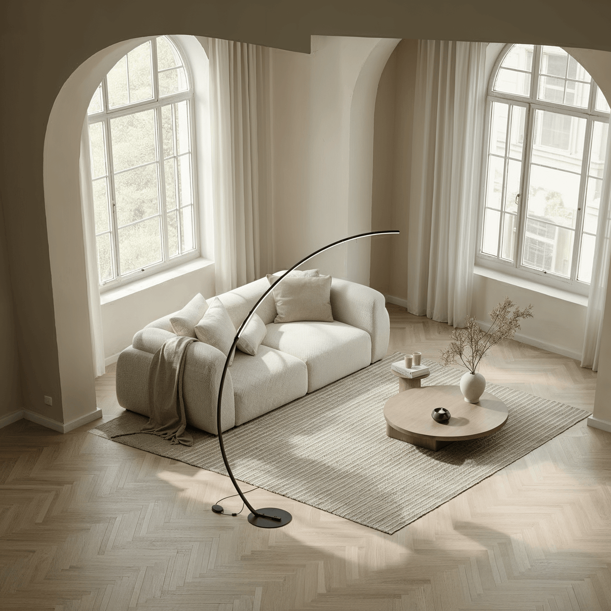 Dimmbare LED-Bogenlampe 170 cm mit Fußschalter