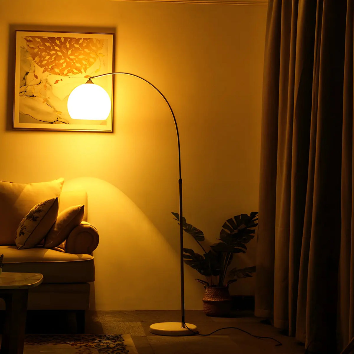 Moderne Bogen-Stehlampe mit Acryl-Kuppelschirm 220 cm
