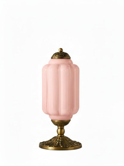 Vintage-Tischleuchte aus Glas mit Metallsockel