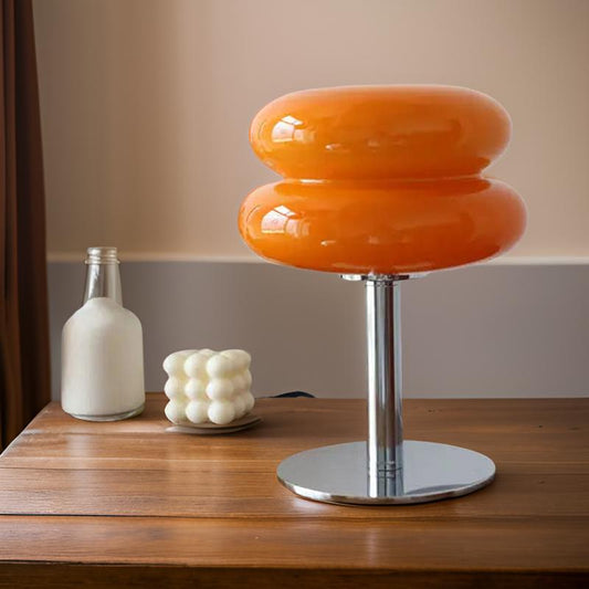 Dimmbare LED-Tischleuchte aus Glas und Metall mit Touch-Bedienung