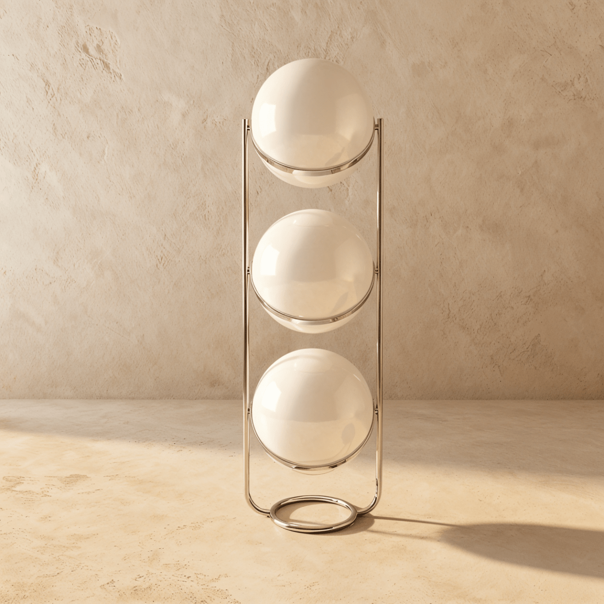 Minimalistische Stehlampe aus massivem Stahl mit stabiler Basis