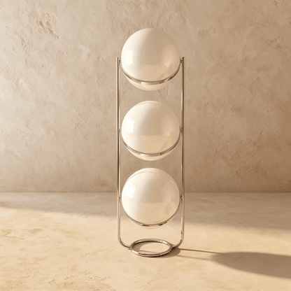 Minimalistische Stehlampe aus massivem Stahl mit stabiler Basis