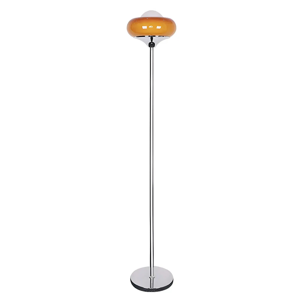 Retro-Bogenstehlampe aus Glas mit E27-Fassung Gelb