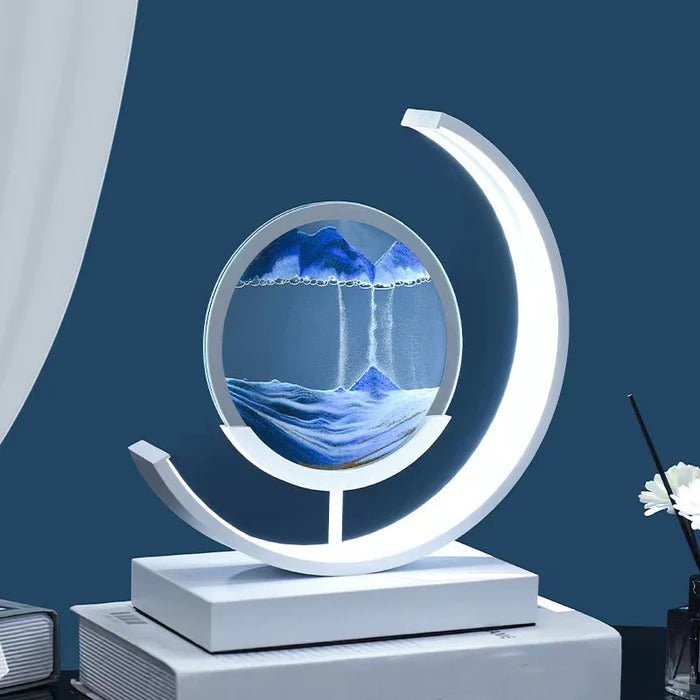 LED-Tischlampe mit drehbarem Sandlandschaft-Design