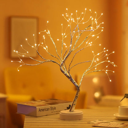 Bonsai-Baum-Tischleuchte mit LED-Beleuchtung