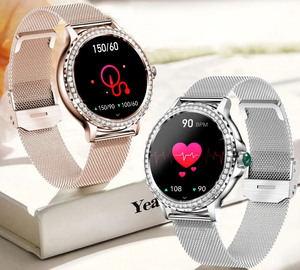 Damen-Smartwatch mit Bluetooth-Telefonie und 8 Tagen Akkulaufzeit
