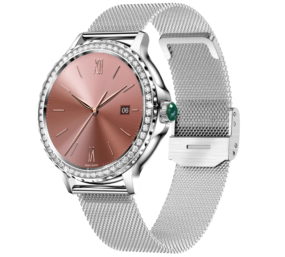 Damen-Smartwatch mit Bluetooth-Telefonie und 8 Tagen Akkulaufzeit