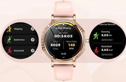 Damen-Smartwatch mit Bluetooth-Telefonie und 100 Sportmodi