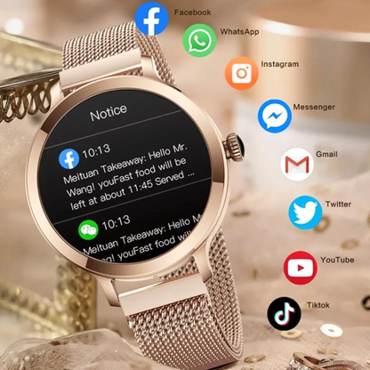 Damen-Smartwatch mit 1,1 Zoll AMOLED-Display und Bluetooth-Anruffunktion | SMART080