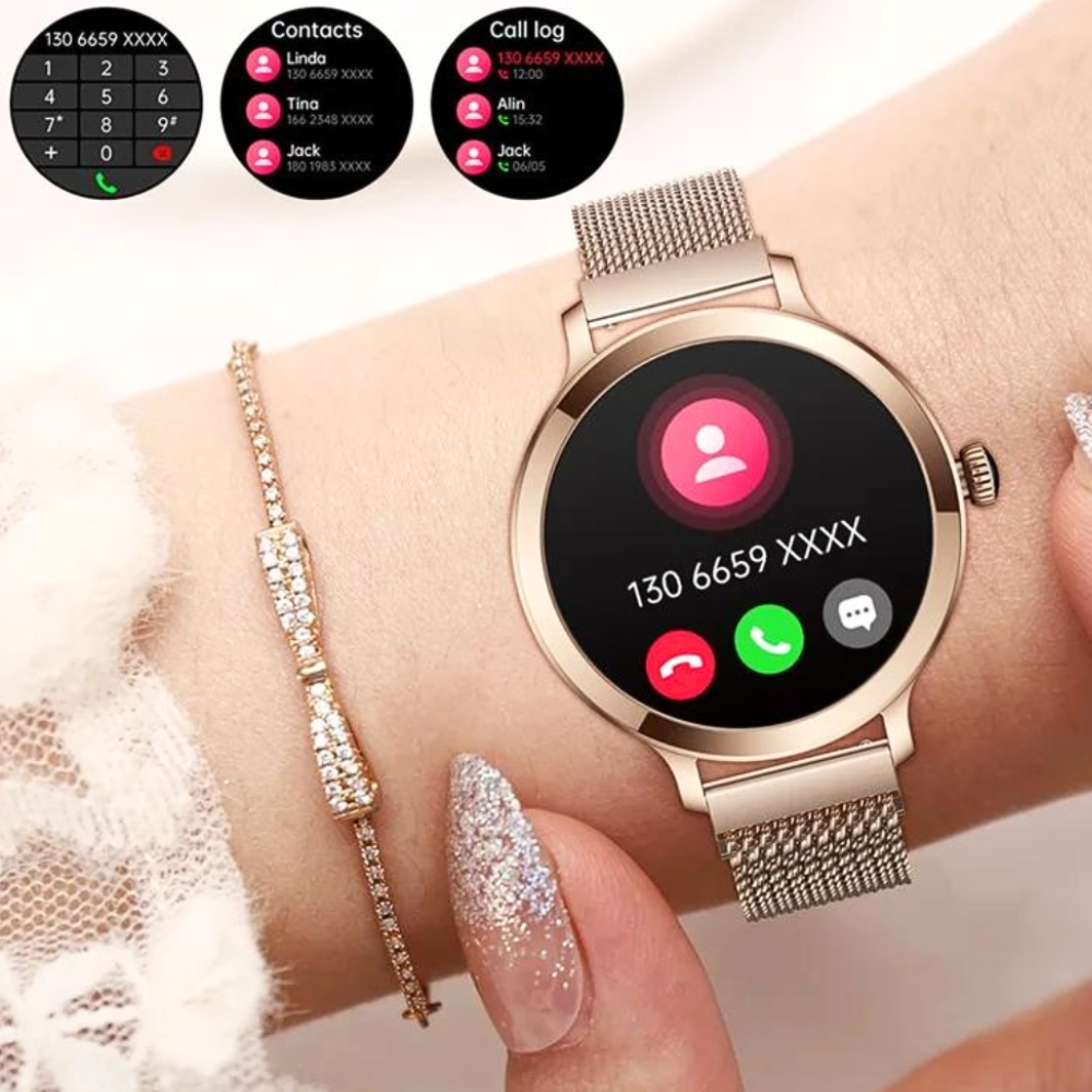 Damen-Smartwatch mit 1,1 Zoll AMOLED-Display und Bluetooth-Anruffunktion | SMART080