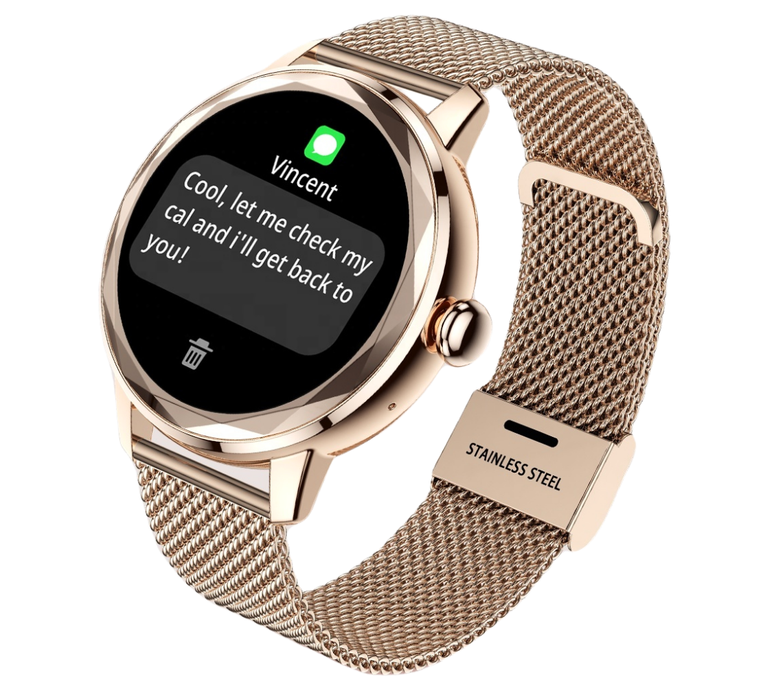 Damen-Smartwatch mit Bluetooth-Telefonie und 125 Sportmodi