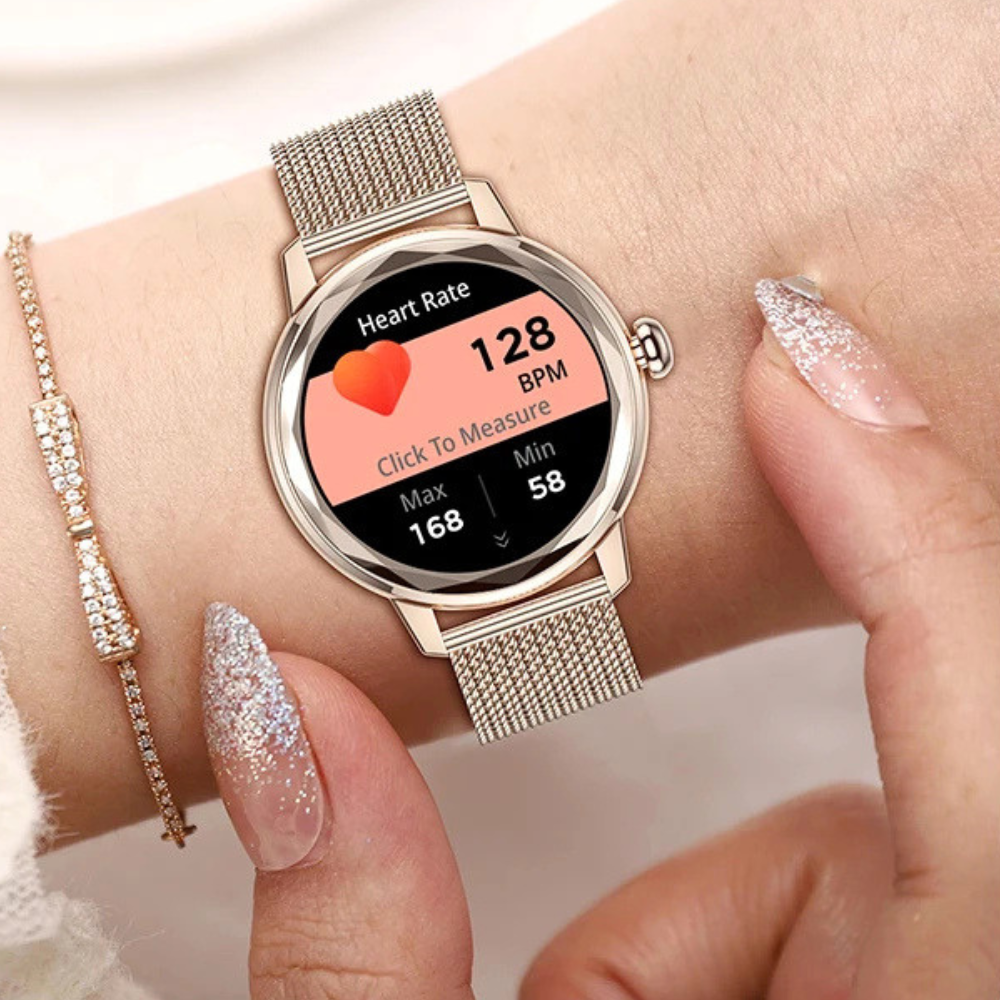 Damen-Smartwatch mit Bluetooth-Telefonie und 125 Sportmodi