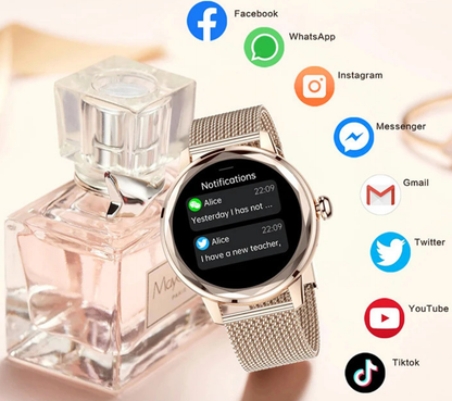 Damen-Smartwatch mit Bluetooth-Telefonie und 125 Sportmodi