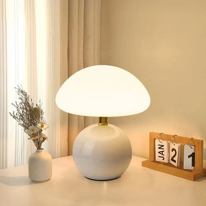Pilz-Tischlampe aus Keramik mit dimmbarem LED-Licht | BB-22
